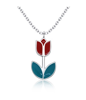 Pretty Tulip Silver Necklace SPE-3367 (CO5+CO15)